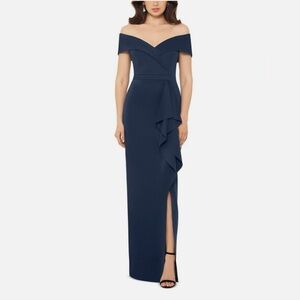 Xscape navy stretch formal dress size 6